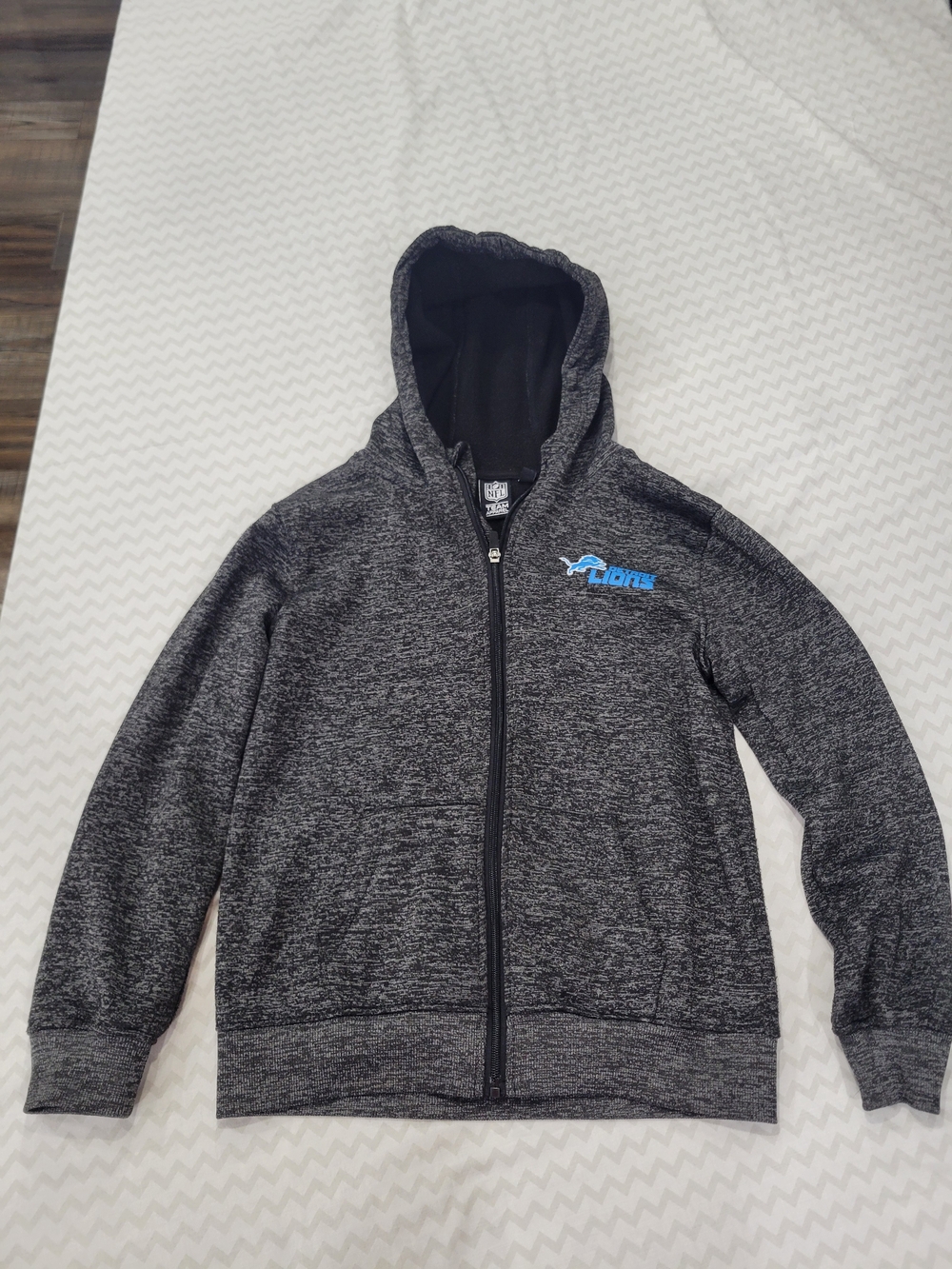 NFL Detroit Lions  Kids L (14/16)  Charcoal Zip Hoodie